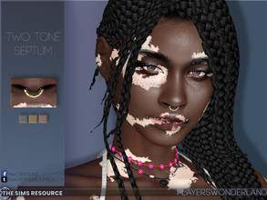 Sims 4 — Two Tone Septum by PlayersWonderland — A two colored septum with a combination of black and metal colors.