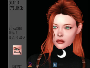 Sims 4 — Xianis Eyeliner by Reevaly — 6 Swatches. Teen to Elder. Female. Base Game compatible. Please do not reupload.