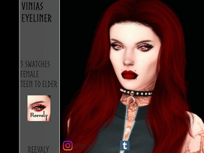 Sims 4 — Vinias Eyeliner by Reevaly — 3 Swatches. Teen to Elder. Female. Base Game compatible. Please do not reupload.