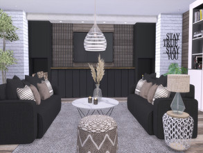Sims 4 — Asina Livingroom by Suzz86 — Asina is a fully furnished and decorated livingroom. Size: 8x8 Value: $ 14,300