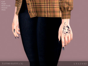 Sims 4 — Tattoo-Hannya n2 by ANGISSI — * 3 options (right,left,both hand) * HQ compatible * FEMALE+MALE * Works with all