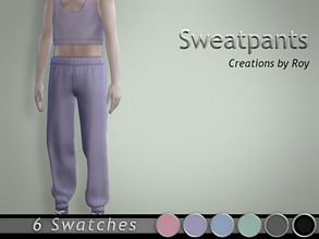 Sims 4 — Sweatpants by RoyIMVU — Simple solid color sweatpants.