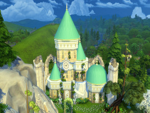 Sims 4 — Enchanted Tower by susancho932 — On top of the mountain lies an elf or fairy tower with a beautiful bridge to