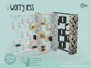 Sims 4 — Worry Less Bookcase by SIMcredible! — by SIMcredibledesigns.com available at TSR 6 colors variations