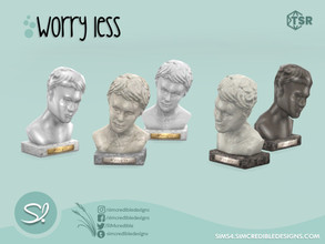 Sims 4 — Worry Less Bust sculpture by SIMcredible! — by SIMcredibledesigns.com available at TSR 5 colors variations