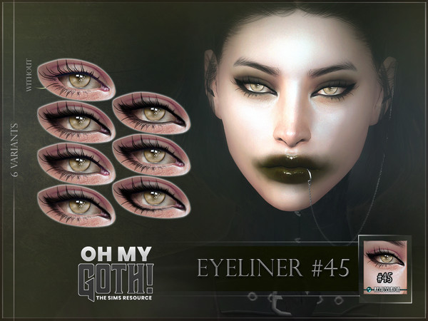 Sims 4 — Oh My Goth - Eyeliner 45 by RemusSirion — Since TSR removed me from their Artist program on 30th of August 2024,