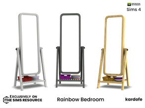 Sims 4 — Rainbow Bedroom Mirror by kardofe — Floor mirror with shelf at the bottom, in three colour options