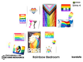 Sims 4 — Rainbow Bedroom Posters by kardofe — Set of gay pride posters, in two different options
