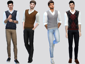 Sims 4 — Theo Vest Shirt by McLayneSims — TSR EXCLUSIVE Standalone item 8 Swatches MESH by Me NO RECOLORING Please don't