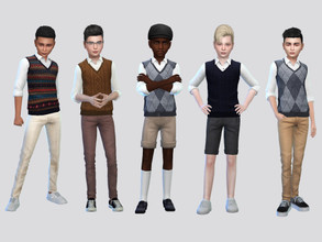 Sims 4 — Theo Vest Shirt Boys by McLayneSims — TSR EXCLUSIVE Standalone item 8 Swatches MESH by Me NO RECOLORING Please