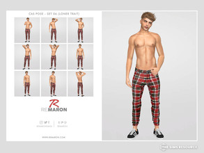 Sims 4 — CAS Pose for Male Sim Set 06 Loner trait by remaron — CAS Pose - LONER TRAIT Only for CAS The Poses are in one