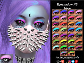 Sims 4 — (PATREON) Eyeshadow N5 - Trixie by PinkyCustomWorld — High pigment eyeshadow in several bright color