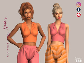 Sims 4 — Cropped Top - TP456 by laupipi2 — Enjoy this new halter crop top :) -New custom mesh, all LODs -Base game