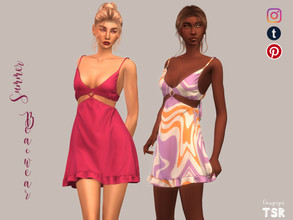 Sims 4 — Cut-out Dress - DR457 by laupipi2 — Enjoy this new cut-out dress with a cute back :) -New custom mesh, all LODs