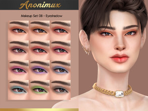 Sims 4 — Makeup Set 08 - Eyeshadow by Anonimux_Simmer — - 12 Shades - Male/Female - Compatible with the color slider -