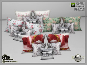 Sims 4 — Ratan bedroom cushions by jomsims — Ratan bedroom cushions