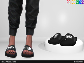 Sims 4 — Pride 2022 - Slippers by ShakeProductions — Shoes/Slippers New Mesh All LODs Handpainted 6 Colors