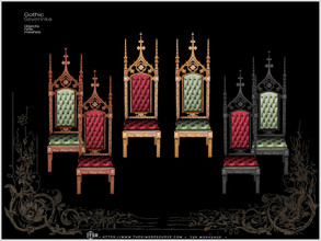Sims 4 — OhMyGoth - Gothic dining chair by Severinka_ — Wood carved dining chair From the set 'Gothic dining room' Oh My