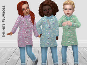 Sims 4 — Toddler Rainbow Anorak - SEASONS by InfinitePlumbobs — Toddler Rainbow Pattern Anorak - 5 Swatch - Suitable for