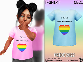 Sims 4 — PRIDE 2022 T-shirt C821 by turksimmer — 10 Swatches Compatible with HQ mod Works with all of skins Custom