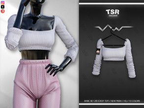 Sims 4 — BASIC SET-210 (CROP TOP) BD675 by busra-tr — 10 colors Adult-Elder-Teen-Young Adult For Female Custom thumbnail