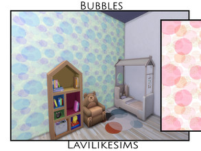 Sims 4 — Bubbles by lavilikesims — A cute and adorable wallpaper perfect for kids rooms. Base Game Friendly.