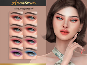 Sims 4 — Nilyn X Anonimux - LoveDive Eyeshadow  by Anonimux_Simmer — - 8 Shades - Compatible with the color slider - BGC