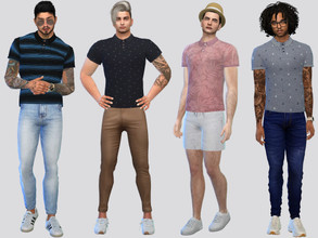 Sims 4 — Micro Pattern Polo by McLayneSims — TSR EXCLUSIVE Standalone item 8 Swatches MESH by Me NO RECOLORING Please