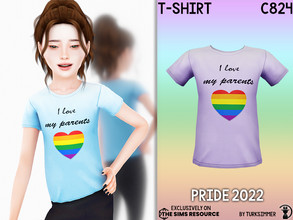 Sims 4 — PRIDE 2022 T-shirt C824 by turksimmer — 10 Swatches Compatible with HQ mod Works with all of skins Custom