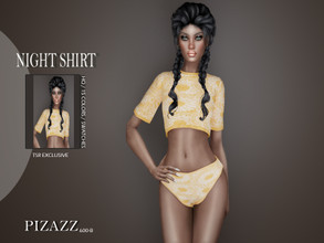 Sims 4 — Night Shirt by pizazz — Night Shirt for your female sims. Sims 4 games. the image above was taken in-game so