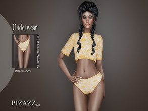 Sims 4 — Floral Underwear by pizazz — Underwear for your female sims. Sims 4 games. the image above was taken in-game so