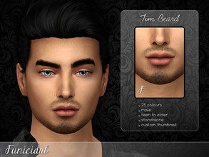 Sims 4 — Tim Beard by Funicidal — A beard for your male Sims. - 25 colours - male - teen to elder - standalone - custom
