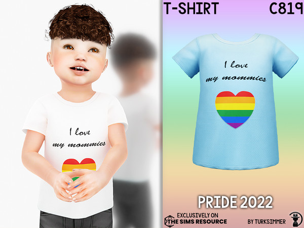 Sims 4 — PRIDE 2022 T-shirt C819 by Daph's — 10 Swatches Compatible with HQ mod Works with all of skins Custom Thumbnail