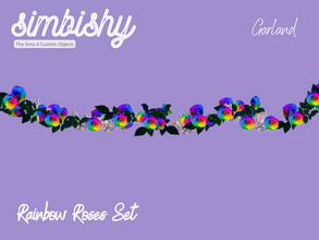 Sims 4 — Rainbow Roses Garland [Pride 2022] by simbishy — Happy Pride my beauties!