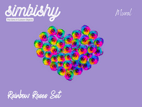 Sims 4 — Rainbow Roses Mural [Pride 2022] by simbishy — Happy Pride my beauties!