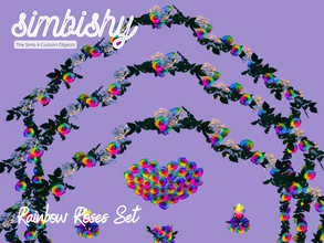 Sims 4 — Rainbow Roses Set [Pride 2022] by simbishy — Happy Pride my beauties!