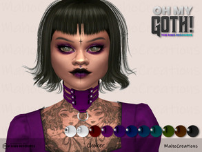 Sims 4 — Oh My Goth - Choker by MahoCreations — new mesh basegame female teen to elder 11 swatches to find in necklaces