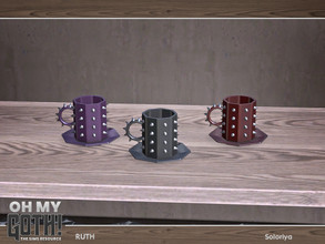 Sims 4 — Oh My Goth. Ruth. Cup with Plate by soloriya — Cup with plate. Part of Oh My God - Ruth set. 3 color variations.