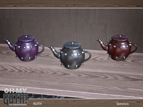 Sims 4 — Oh My Goth. Ruth. Teapot by soloriya — Teapot. Part of Oh My God - Ruth set. 3 color variations. Category: