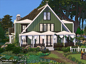 Sims 4 — Summer Leaf | noCC by simZmora — Spacious summer house with four bedrooms. :) Lot:40X40 Lot type: Residential