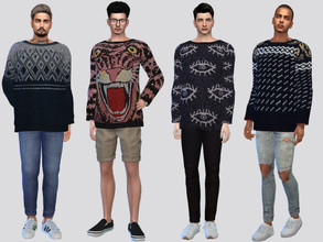 Sims 4 — Oversized Wool Sweaters by McLayneSims — TSR EXCLUSIVE Standalone item 8 Swatches MESH by Me NO RECOLORING