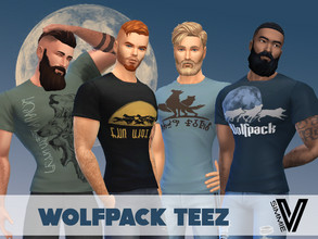 Sims 4 — Wolfpack Teez by SimmieV — It doesn't matter if you're the Alpha or just a pup. These Wolfpack teez will display
