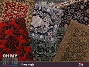 Sims 4 — Oh my Goth_Hazy rugs by evi — Dark coloured gothic rugs