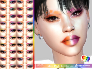 Sims 4 — Mina Pride Eyeshadow by MSQSIMS — This pride eyeshadow comes in 20 different flag colors. It is suitable for