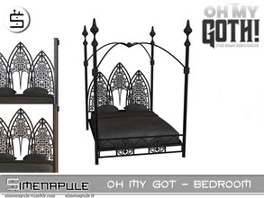 Sims 4 — Oh My Goth - Gothic Bed by Simenapule — Oh My Goth - Gothic Bed. 3 colors.