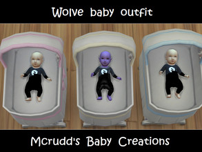 Sims 4 — Wolve baby outfit by mcrudd — All of your little babies will wear this same little black wolves outfit. I made