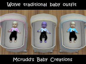 Sims 4 — Wolve traditional baby outfit by mcrudd — All of your little babies will wear the wolve traditional outfits.