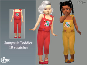 Sims 4 — Jumpsuit toddler Fabiana by LYLLYAN — Jumpsuit toddler for girls in 10 swatches .