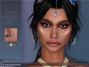 Sims 4 — Aashvi Nose Piercing Left by PlayersWonderland — An indian inspired nose ring for female Sims. It has 3 metal