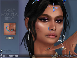 Sims 4 — Aashvi Nose Piercing Right by PlayersWonderland — An indian inspired nose ring for female Sims. It has 3 metal